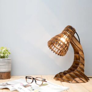 Pine Wood Table Lamp- Amala Earth